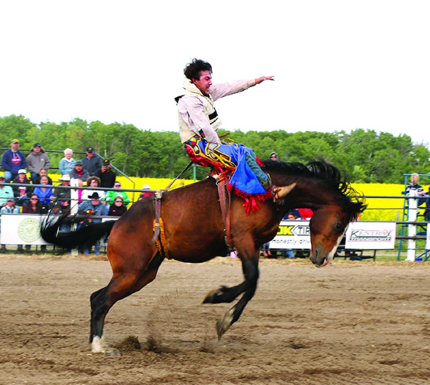 On top of the bulls and broncs rodeo action, there is lots going on this weekend. Above: A bareback rider during last years event.